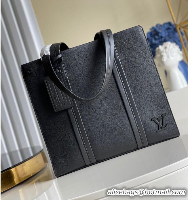 Original Cheap Louis Vuitton Original Leather Aerogram Tote Bag M57308 Black