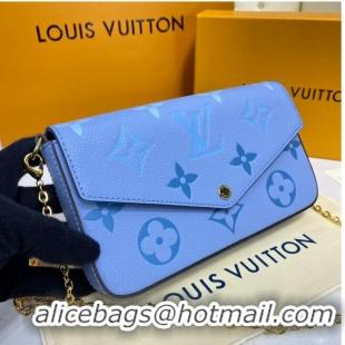 Well Crafted Louis Vuitton Monogram Empreinte FELICIE POCHETTE M80498 Summer Blue