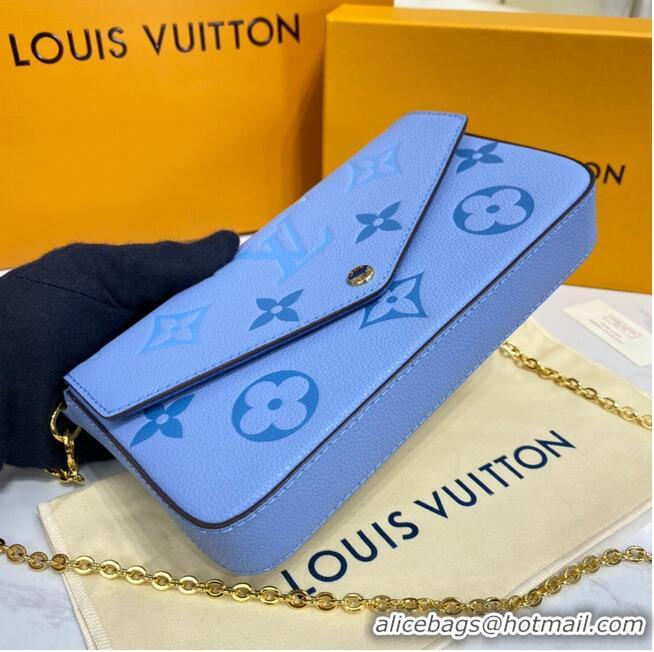 Well Crafted Louis Vuitton Monogram Empreinte FELICIE POCHETTE M80498 Summer Blue