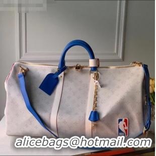 Discount Louis Vuitton LV x NBA Basketball Keepall Bag in Monogram Canvas M45586 White 2020