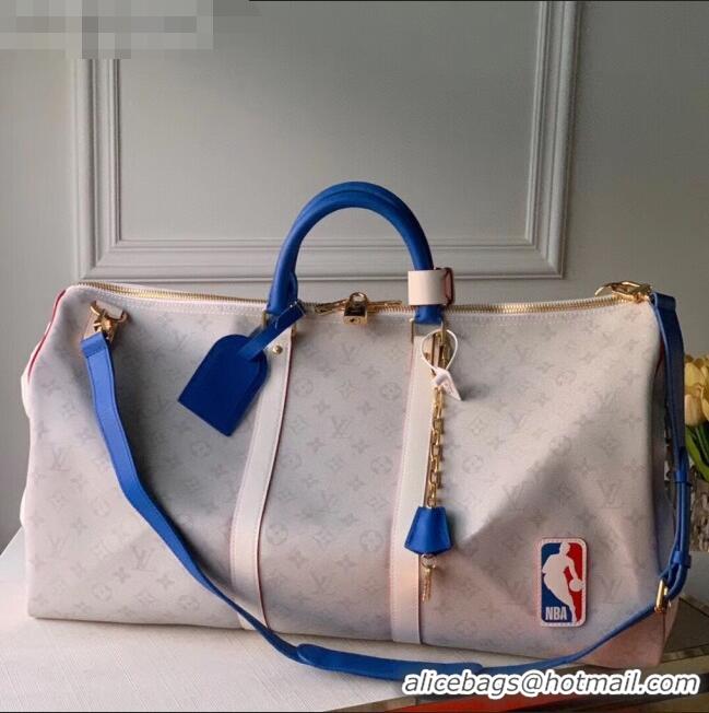 Discount Louis Vuitton LV x NBA Basketball Keepall Bag in Monogram Canvas M45586 White 2020