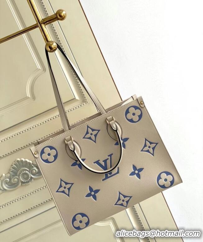 Well Crafted Louis Vuitton Monogram Empreinte ONTHEGO MM M45494 Cream & blue