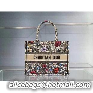 Trendy Design SMALL DIOR BOOK TOTE Multicolor Mille Fleurs Embroidery M1296Z