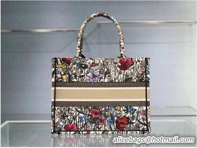 Trendy Design SMALL DIOR BOOK TOTE Multicolor Mille Fleurs Embroidery M1296Z