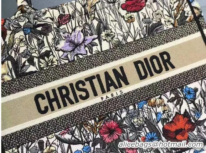 Trendy Design SMALL DIOR BOOK TOTE Multicolor Mille Fleurs Embroidery M1296Z