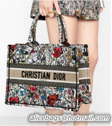 Trendy Design SMALL DIOR BOOK TOTE Multicolor Mille Fleurs Embroidery M1296Z