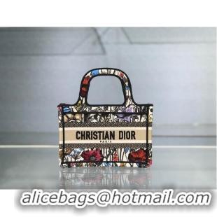 Buy Promotional MINI DIOR BOOK TOTE Multicolor Mille Fleurs Embroidery S5475Z