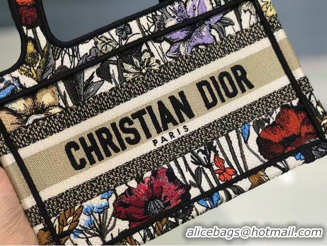 Buy Promotional MINI DIOR BOOK TOTE Multicolor Mille Fleurs Embroidery S5475Z