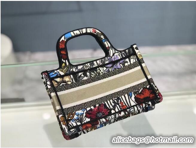 Buy Promotional MINI DIOR BOOK TOTE Multicolor Mille Fleurs Embroidery S5475Z