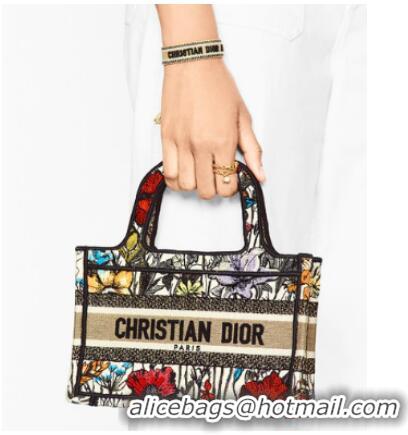 Buy Promotional MINI DIOR BOOK TOTE Multicolor Mille Fleurs Embroidery S5475Z