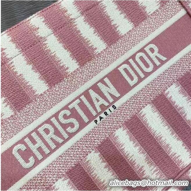 Buy Inexpensive DIOR BOOK TOTE Pink D-Stripes Embroidery M1287