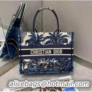 Unique Style DIOR BOOK TOTE Blue Dior Palms Embroidery M1287