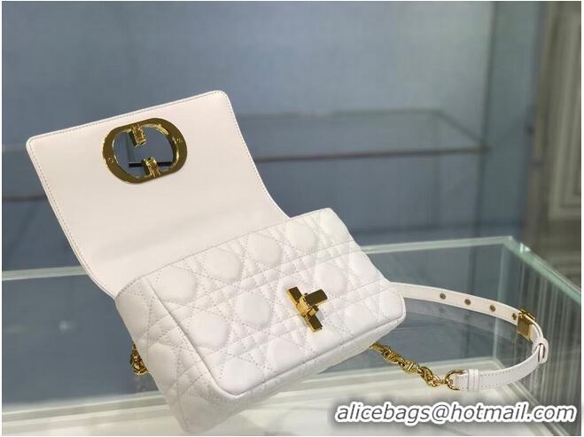 Super Quality Dior SMALL DIOR CARO BAG Soft Cannage Calfskin M9241 white