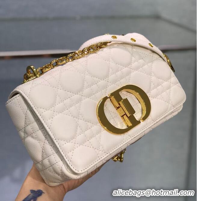 Super Quality Dior SMALL DIOR CARO BAG Soft Cannage Calfskin M9241 white