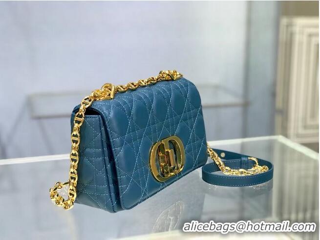 Luxury Cheap Dior SMALL DIOR CARO BAG Soft Cannage Calfskin M9241 Blue