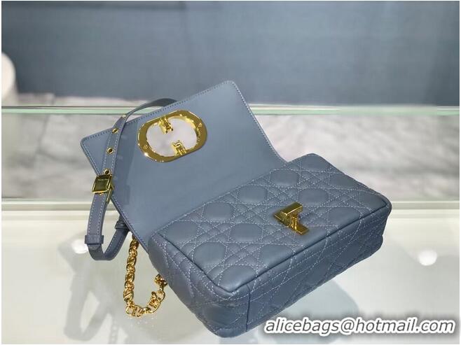 Popular Style Dior SMALL DIOR CARO BAG Soft Cannage Calfskin M9241 skyblue