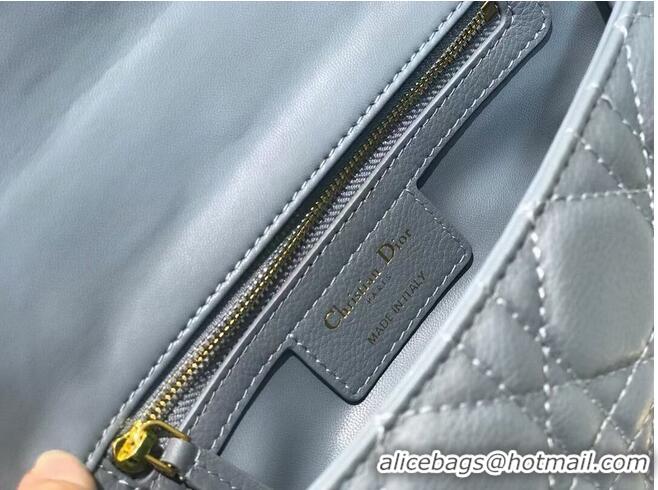 Popular Style Dior SMALL DIOR CARO BAG Soft Cannage Calfskin M9241 skyblue