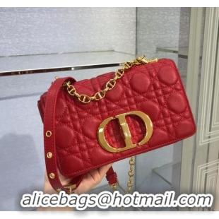 Buy Discount Dior SMALL DIOR CARO BAG Soft Cannage Calfskin M9241 red