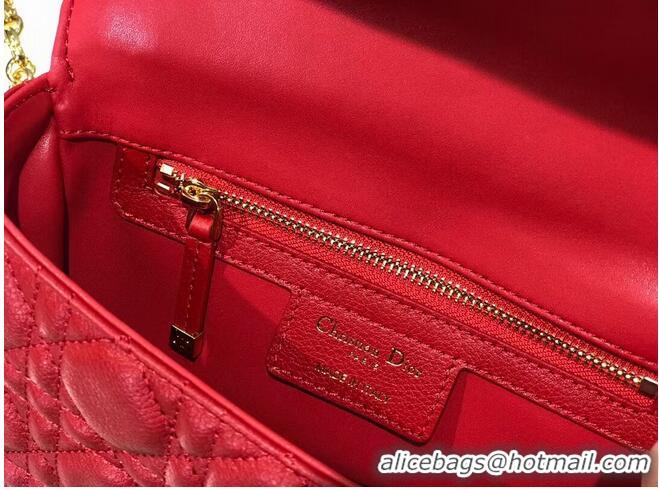 Buy Discount Dior SMALL DIOR CARO BAG Soft Cannage Calfskin M9241 red