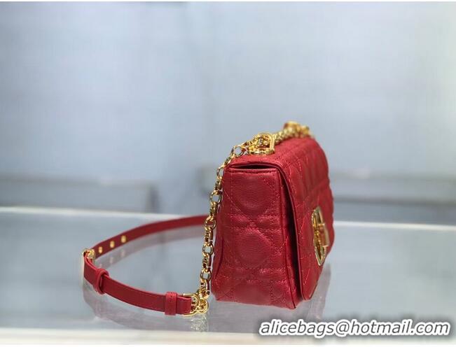 Buy Discount Dior SMALL DIOR CARO BAG Soft Cannage Calfskin M9241 red