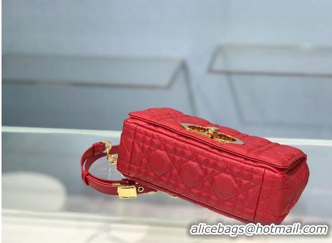 Buy Discount Dior SMALL DIOR CARO BAG Soft Cannage Calfskin M9241 red