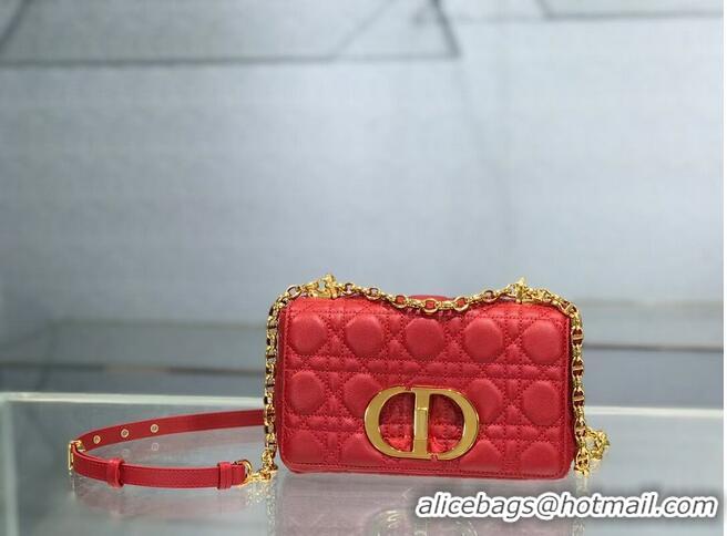 Buy Discount Dior SMALL DIOR CARO BAG Soft Cannage Calfskin M9241 red