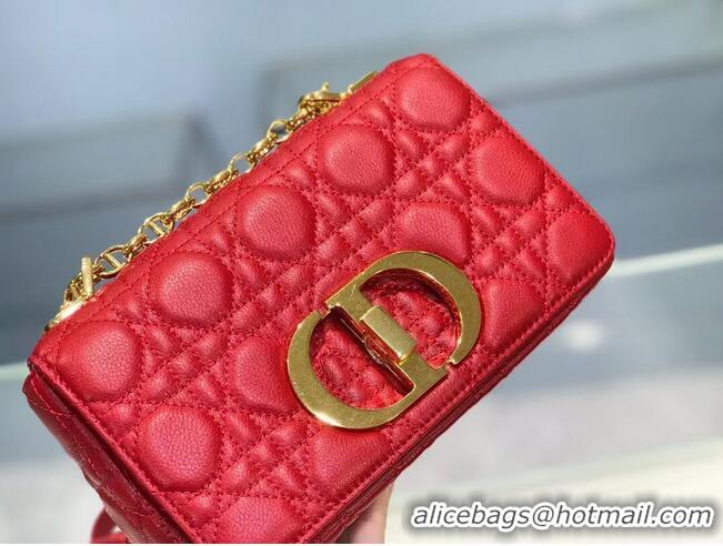 Buy Discount Dior SMALL DIOR CARO BAG Soft Cannage Calfskin M9241 red