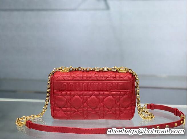 Buy Discount Dior SMALL DIOR CARO BAG Soft Cannage Calfskin M9241 red