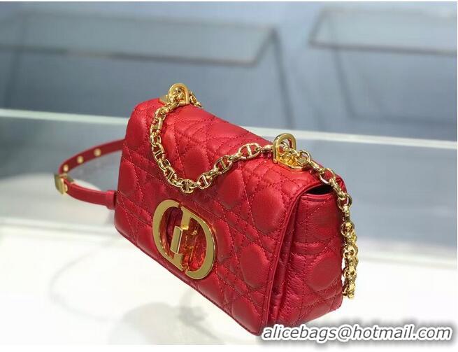 Buy Discount Dior SMALL DIOR CARO BAG Soft Cannage Calfskin M9241 red