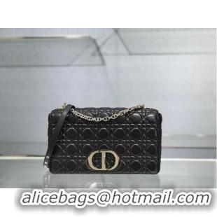 Best Quality LARGE DIOR CARO BAG Soft Cannage Calfskin M9243U black