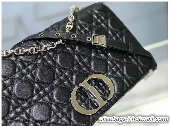 Best Quality LARGE DIOR CARO BAG Soft Cannage Calfskin M9243U black