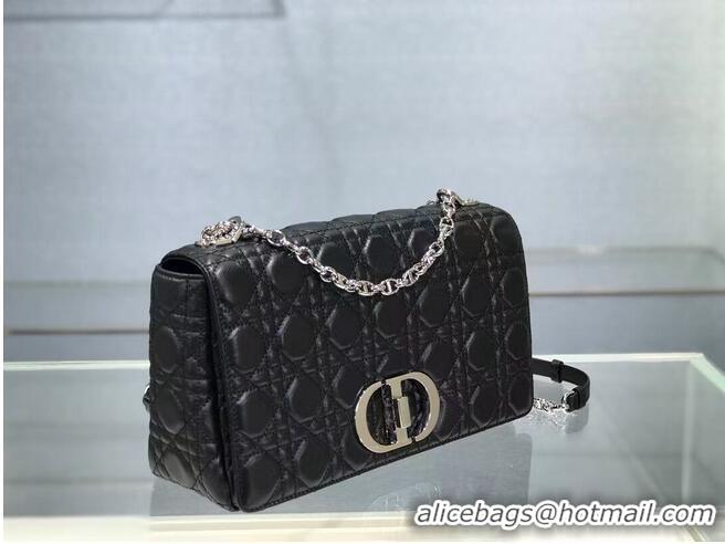 Best Quality LARGE DIOR CARO BAG Soft Cannage Calfskin M9243U black