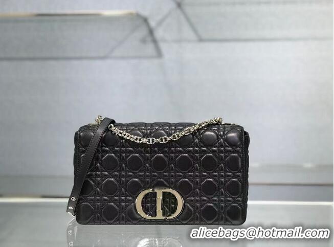 Best Quality LARGE DIOR CARO BAG Soft Cannage Calfskin M9243U black