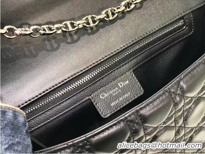 Best Quality LARGE DIOR CARO BAG Soft Cannage Calfskin M9243U black