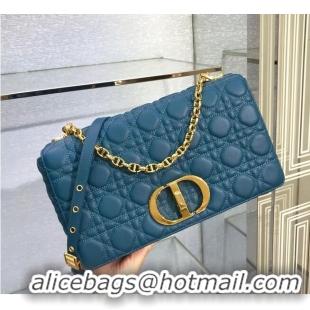 Classic Specials LARGE DIOR CARO BAG Soft Cannage Calfskin M9243U blue