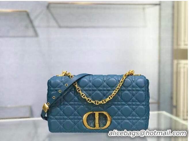 Classic Specials LARGE DIOR CARO BAG Soft Cannage Calfskin M9243U blue