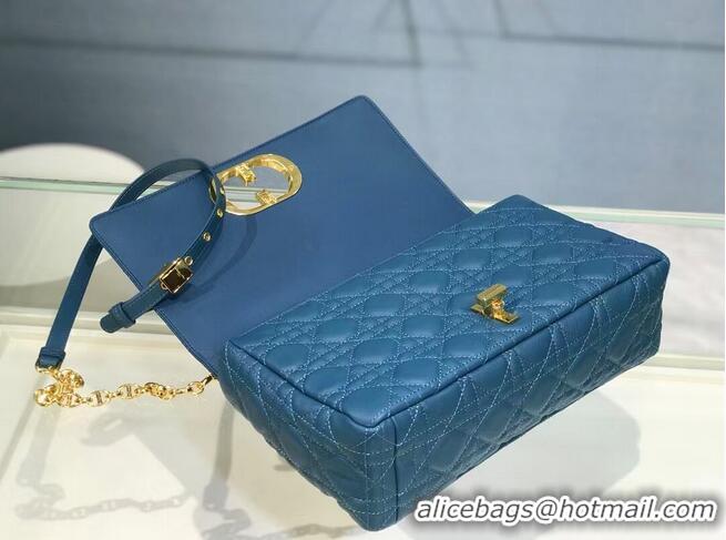 Classic Specials LARGE DIOR CARO BAG Soft Cannage Calfskin M9243U blue