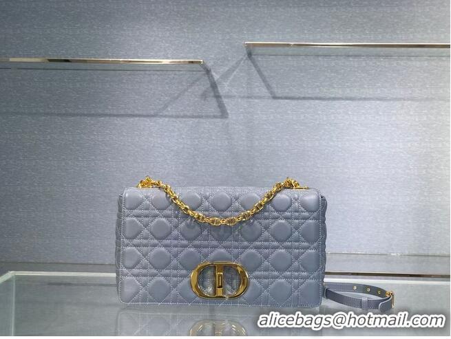 Best Price LARGE DIOR CARO BAG Soft Cannage Calfskin M9243U sky blue