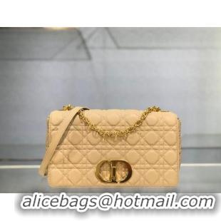 Low Price LARGE DIOR CARO BAG Soft Cannage Calfskin M9243U apricot