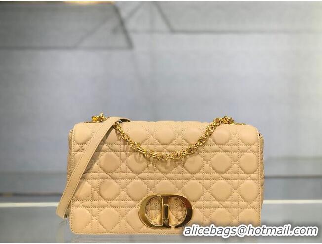 Low Price LARGE DIOR CARO BAG Soft Cannage Calfskin M9243U apricot