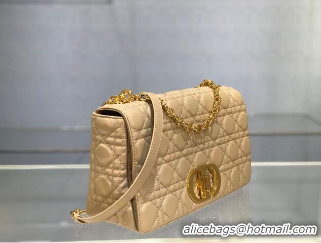 Low Price LARGE DIOR CARO BAG Soft Cannage Calfskin M9243U apricot