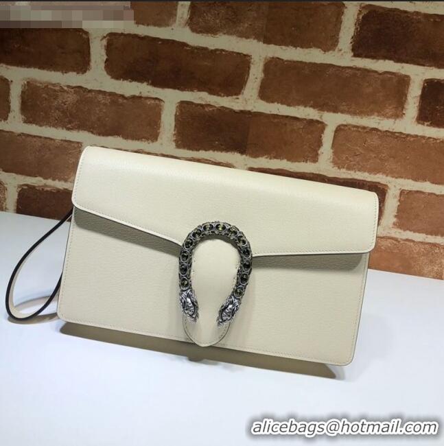 Unique Discount Gucci Dionysus Leather Clutch Bag 621197 White 2021