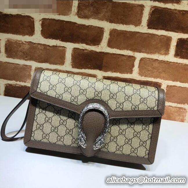 Market Sells Gucci Dionysus Leather Clutch Bag 621197 Beige/Brown 2021