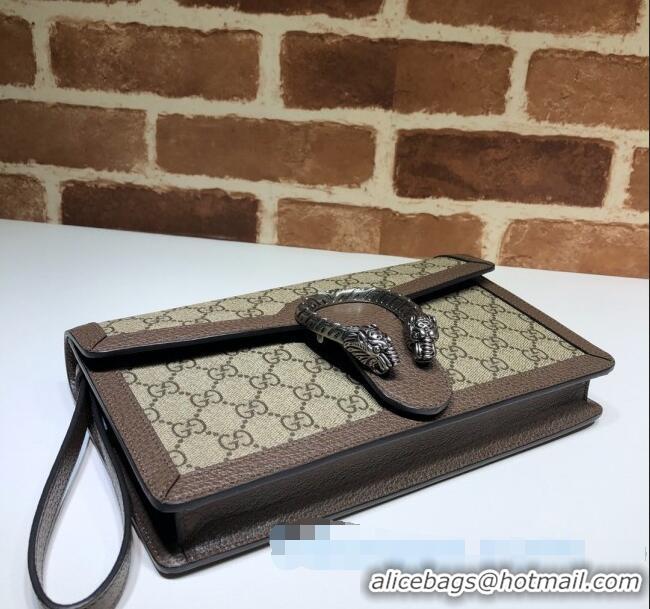 Market Sells Gucci Dionysus Leather Clutch Bag 621197 Beige/Brown 2021