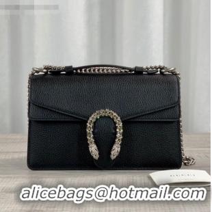 Top Quality Gucci Dionysus Leather Top Handle Bag 621512 Black 2021