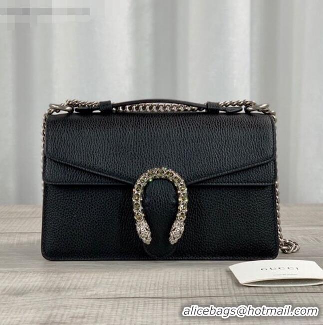 Top Quality Gucci Dionysus Leather Top Handle Bag 621512 Black 2021