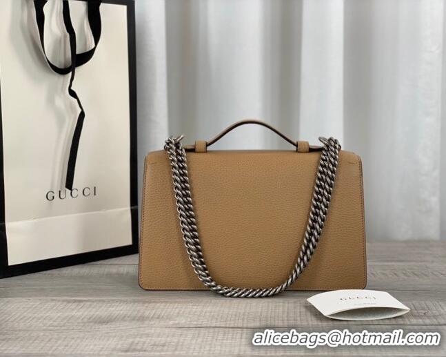 Popular Style Gucci Dionysus Leather Top Handle Bag 621512 Apricot 2021