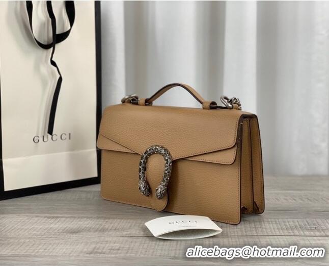 Popular Style Gucci Dionysus Leather Top Handle Bag 621512 Apricot 2021