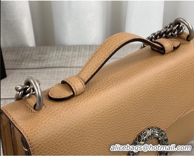 Popular Style Gucci Dionysus Leather Top Handle Bag 621512 Apricot 2021