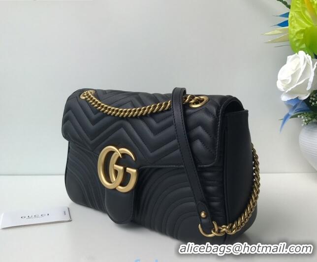 New Style Gucci GG Marmont Medium Matelassé Shoulder Bag 443496 Black 2021